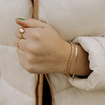Load image into Gallery viewer, Jade Gold Filled Herringbone Bracelet
