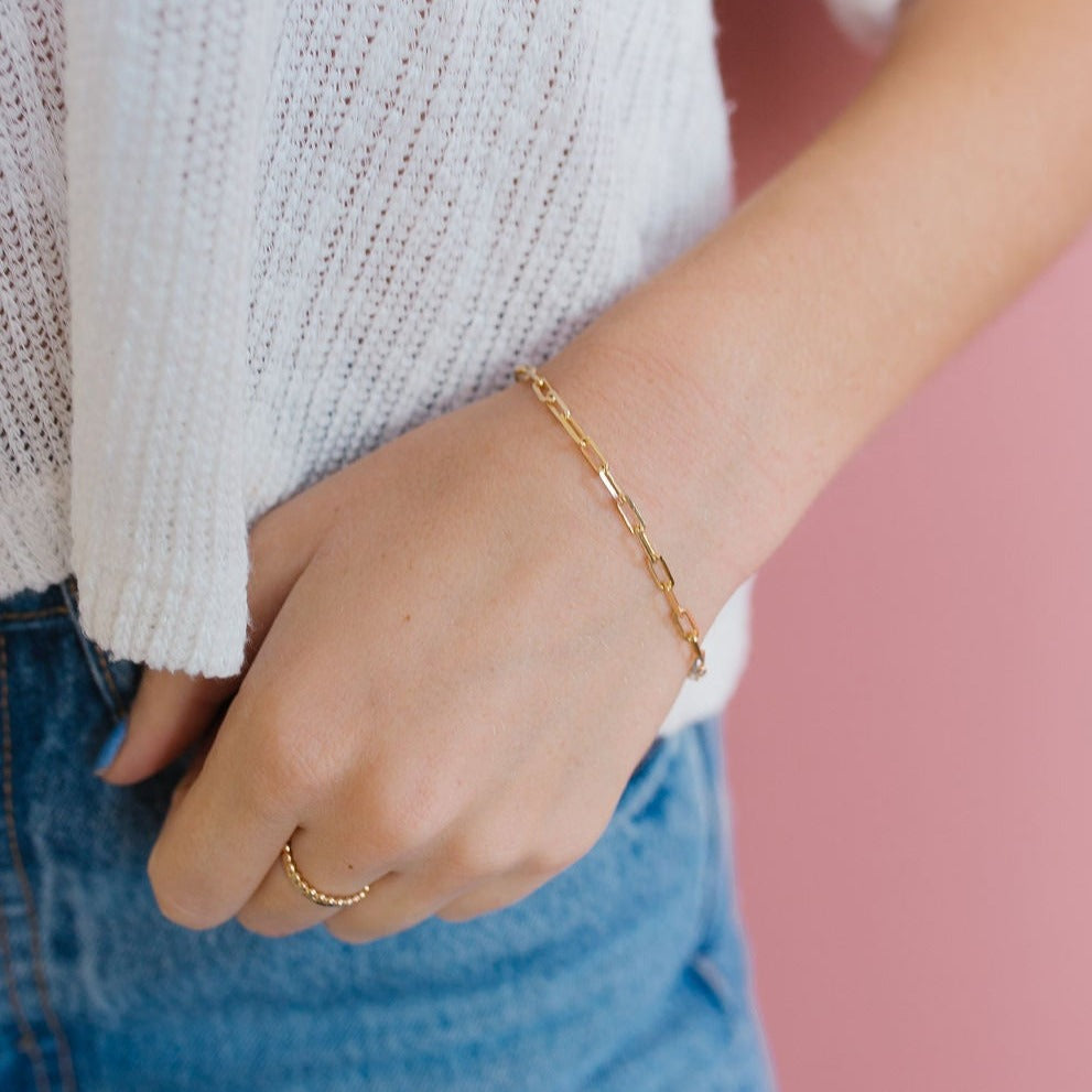 Madeline Gold Filled Paperclip Bracelet