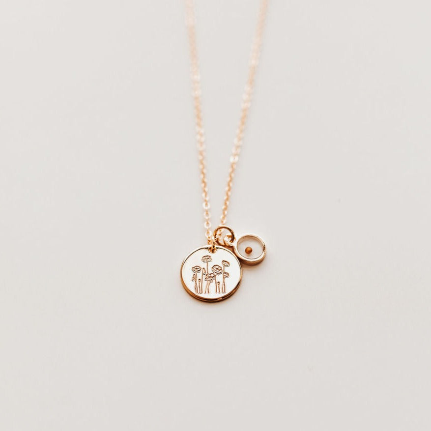 rose gold mustard seed necklace Poppy Necklace with Mustard Seed