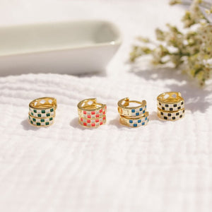 Pink & White Checkered Hoops