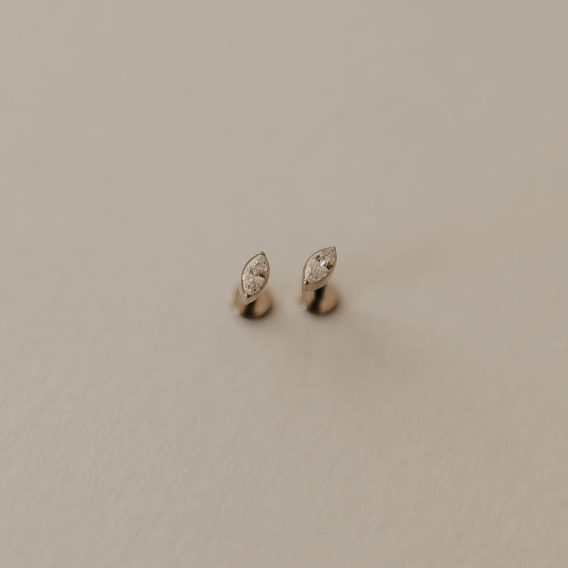 Pair of earrings on a beige background