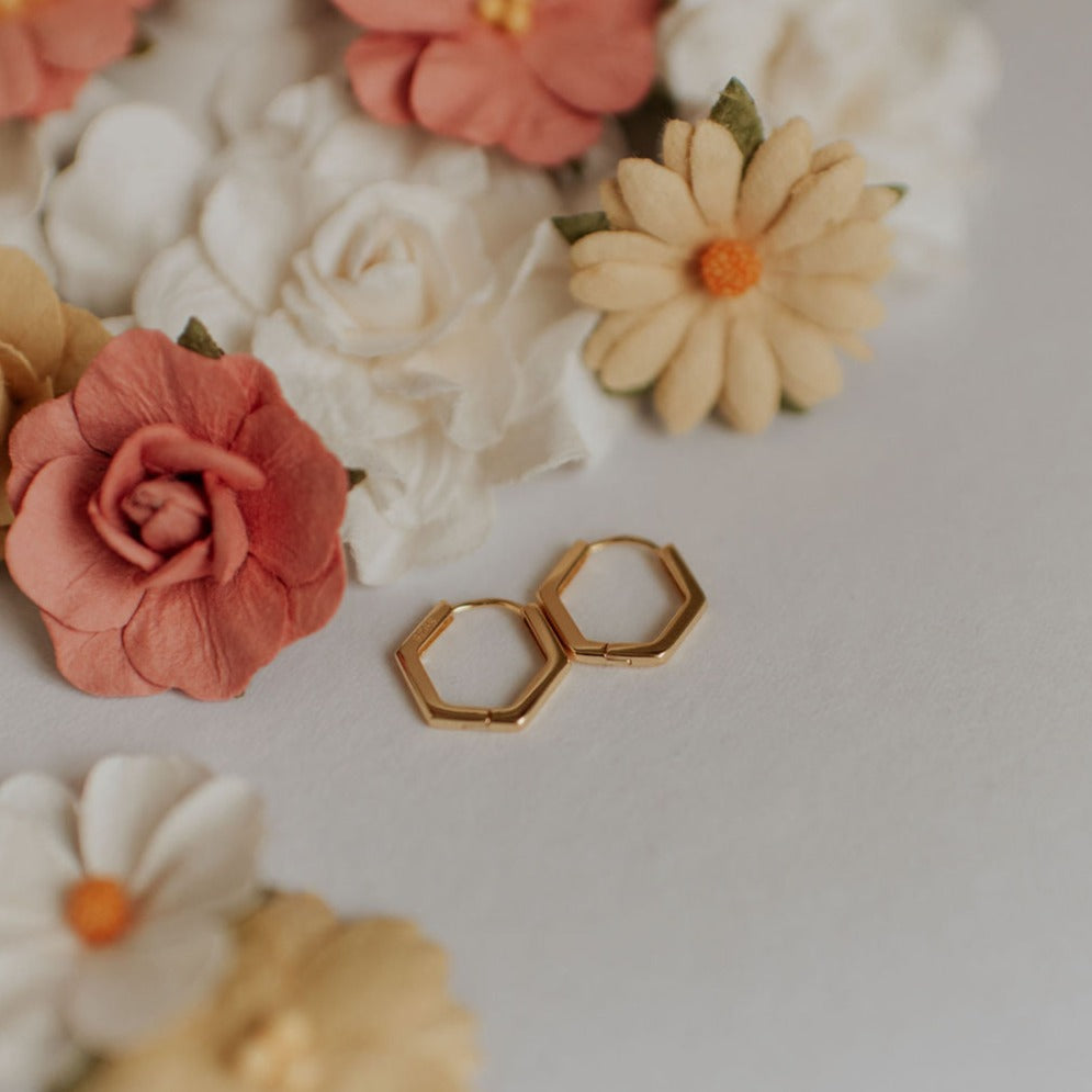 Hexagon Huggies – Mauve Jewelry Co.