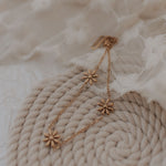Load image into Gallery viewer, Gold flower-shaped bracelet on a textured beige surface

