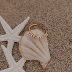 Load image into Gallery viewer, Shell with a pearl ring on sand next to starfish
