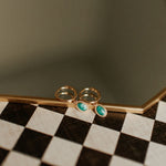 Load image into Gallery viewer, Riley Turquoise Hoops
