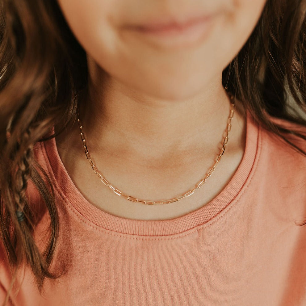 *Littles* Madeline Gold Filled Paperclip Necklace