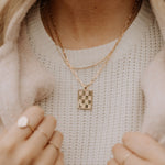 Load image into Gallery viewer, Checkered Necklace in Gold
